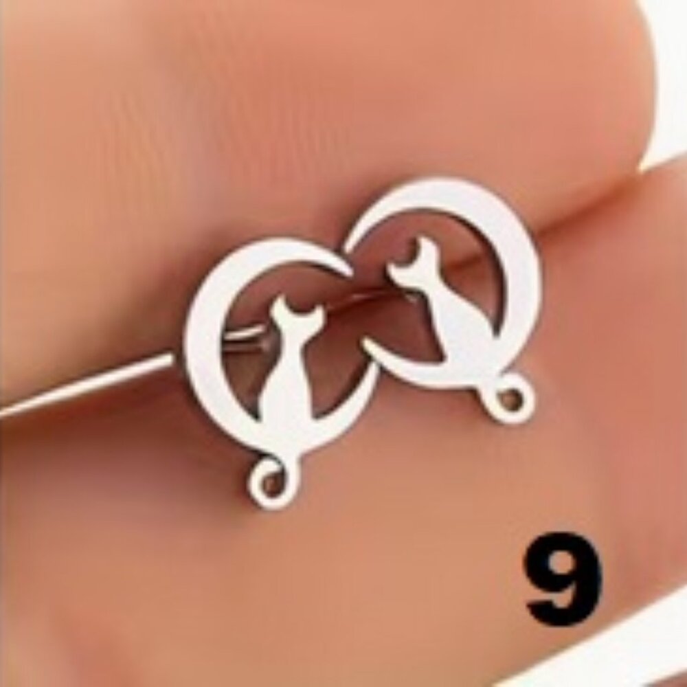 Purr-fectly Cute - Choice - Stainless Steel Post Earrings - Picture 9 of 9